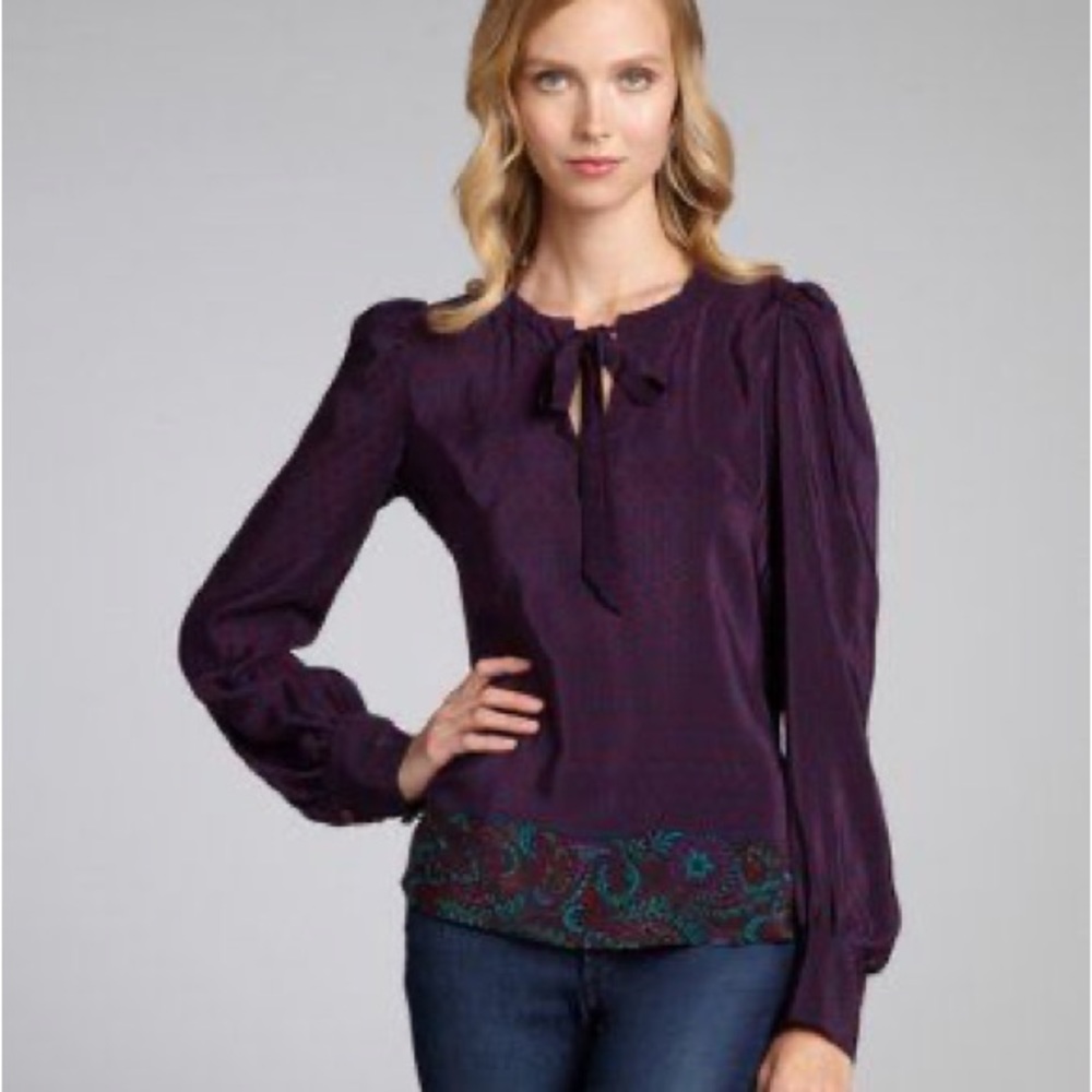 Tegan polka dot merlot blouse
